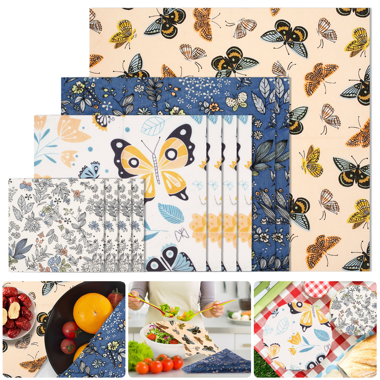 Beeswax Food Cover - 11 Pcs Beeswax Food Wrap Set