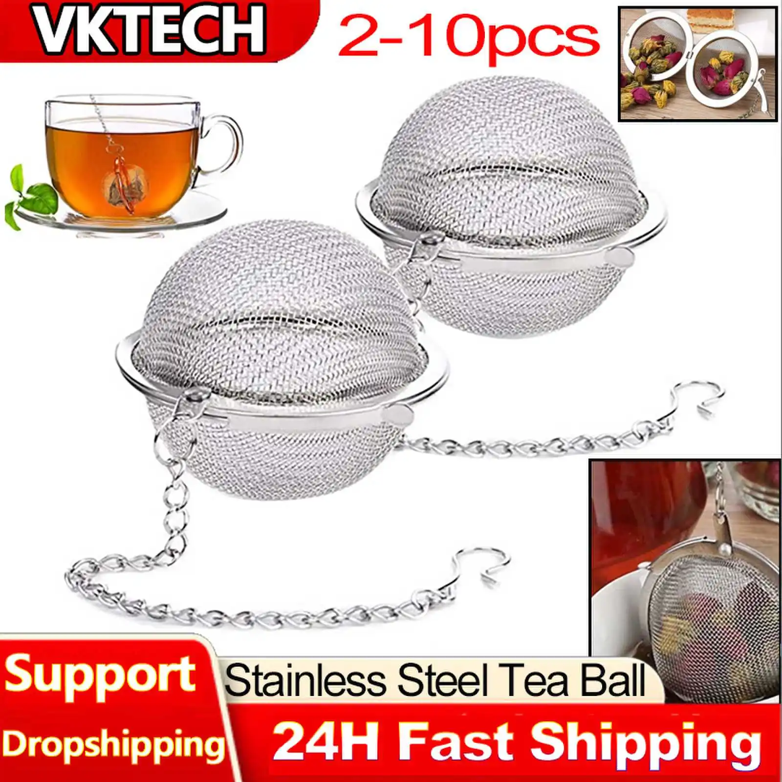 2-10pcs Stainless Steel Ball M - Loose Leaf Tea Infuser avaliação e preço