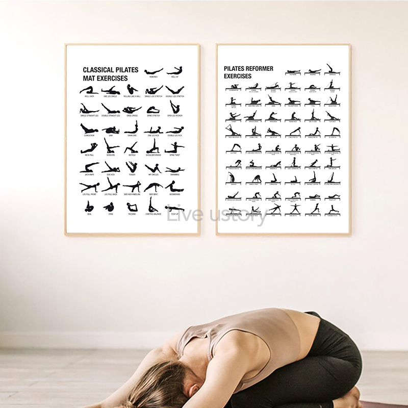 Pilates Workout Chart Poster C - Sustainable Living Guide avaliação e preço