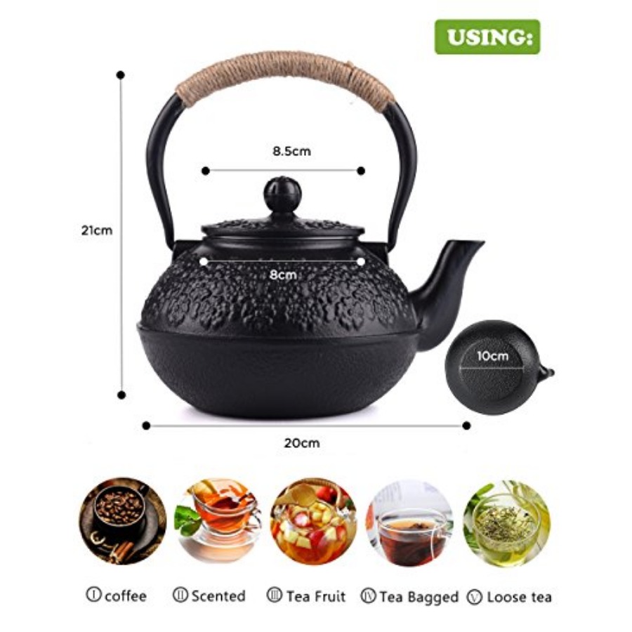 Cast Iron Teapot 40oz/ Japanes - Loose Leaf Tea Infuser avaliação e preço