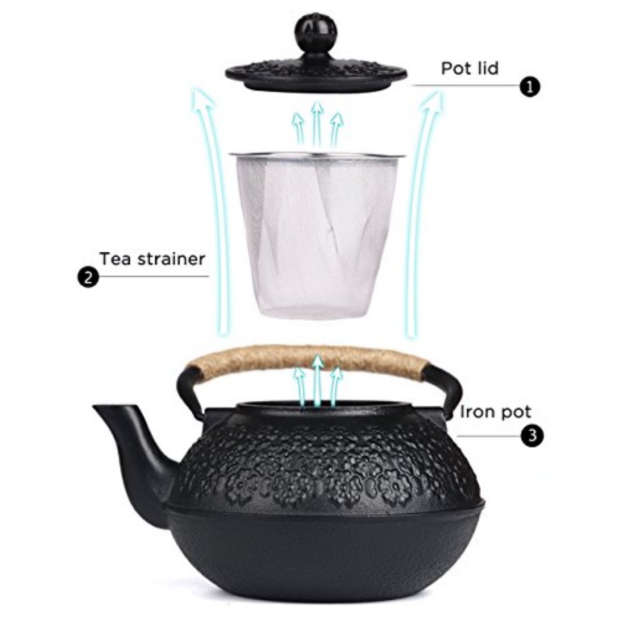 Cast Iron Teapot 40oz/ Japanes - Loose Leaf Tea Infuser avaliação e preço