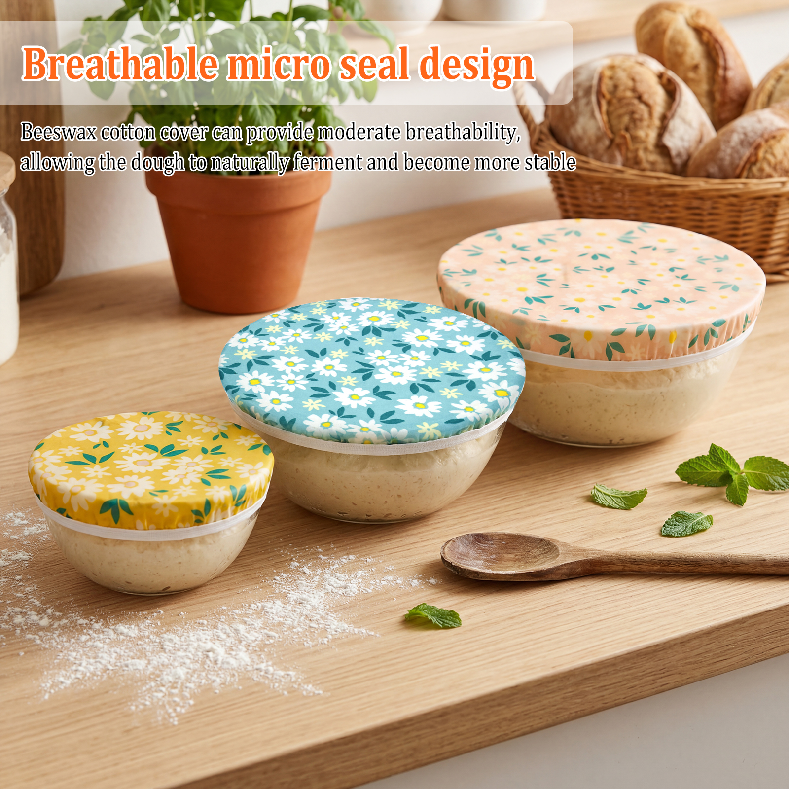 3Pcs Beeswax Bowl Cover Reusab - Beeswax Food Cover avaliação e preço