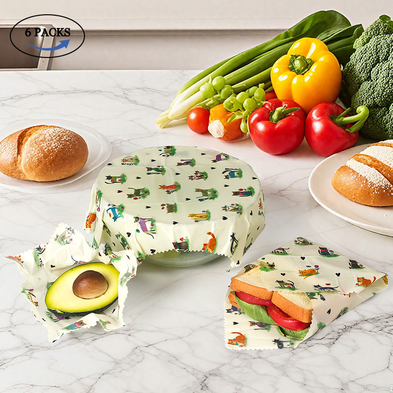 6 Packs (2S. 2M, 2L) reusable  - Beeswax Food Cover avaliação e preço