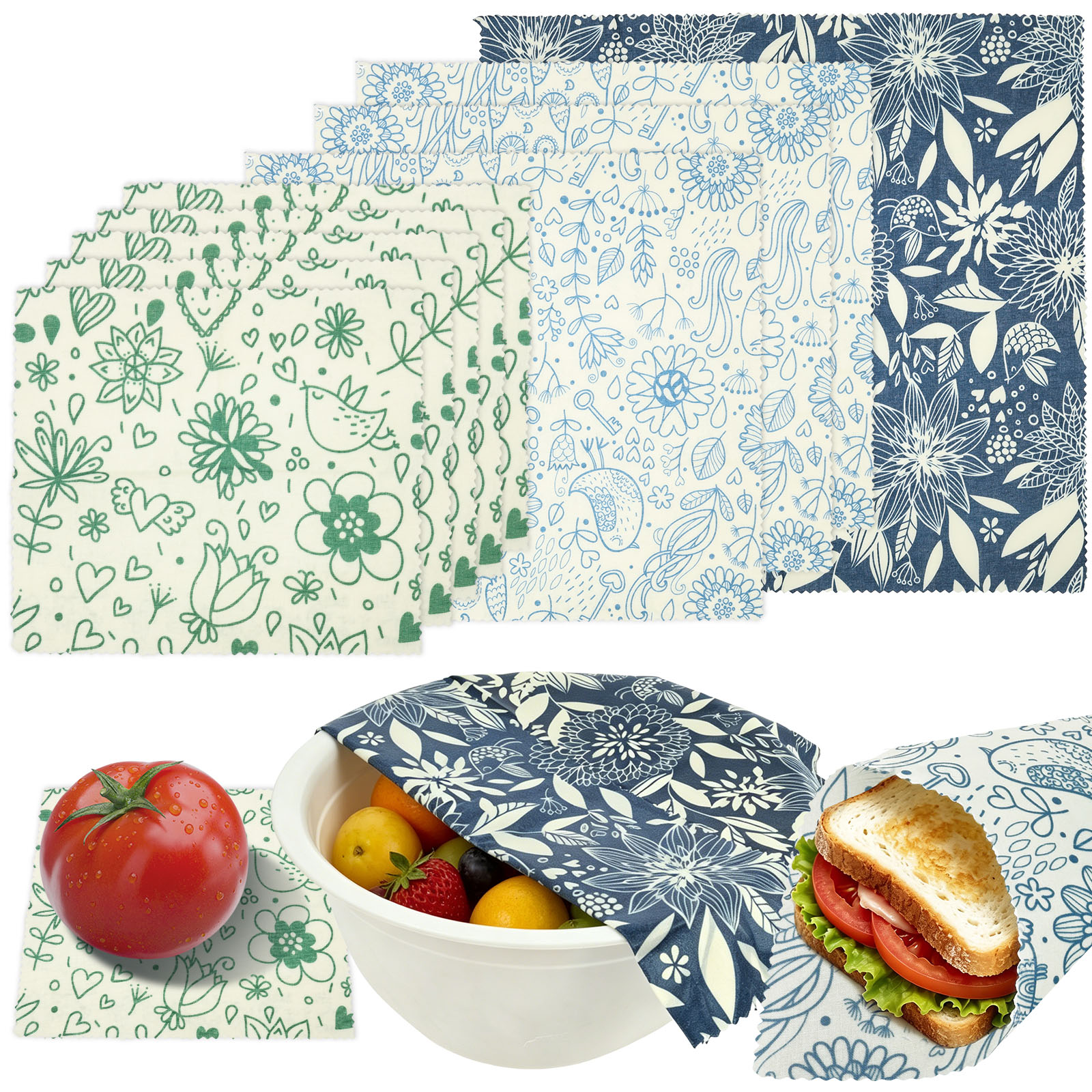9 Pcs Organic Beeswax Wrap Reu - Beeswax Food Cover avaliação e preço