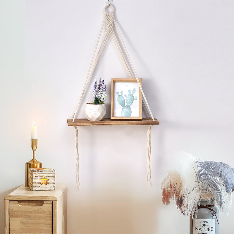 Boho Macrame Wall Shelf Handma - Sustainable Living Walla Walla avaliação e preço