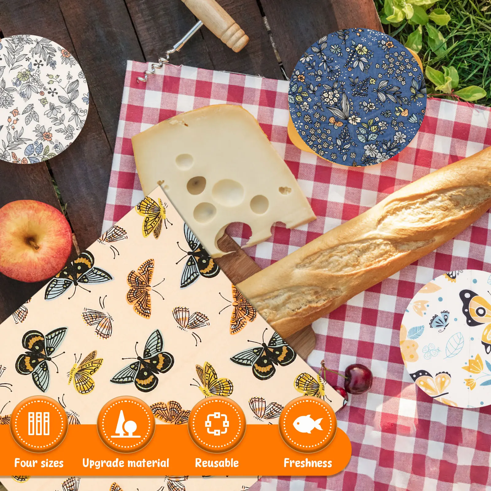 11 Pcs Beeswax Food Wrap Set R - Beeswax Food Cover avaliação e preço