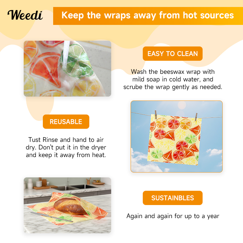 WEEDI 6PCS Plastic-Free Reusab - Beeswax Food Cover avaliação e preço