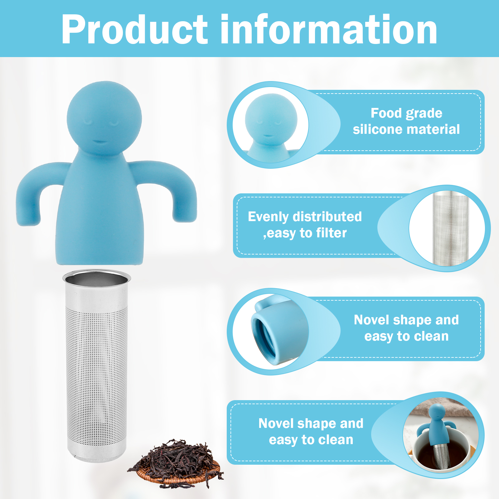 4Pcs Tea Infuser for Loose Tea - Loose Leaf Tea Infuser avaliação e preço