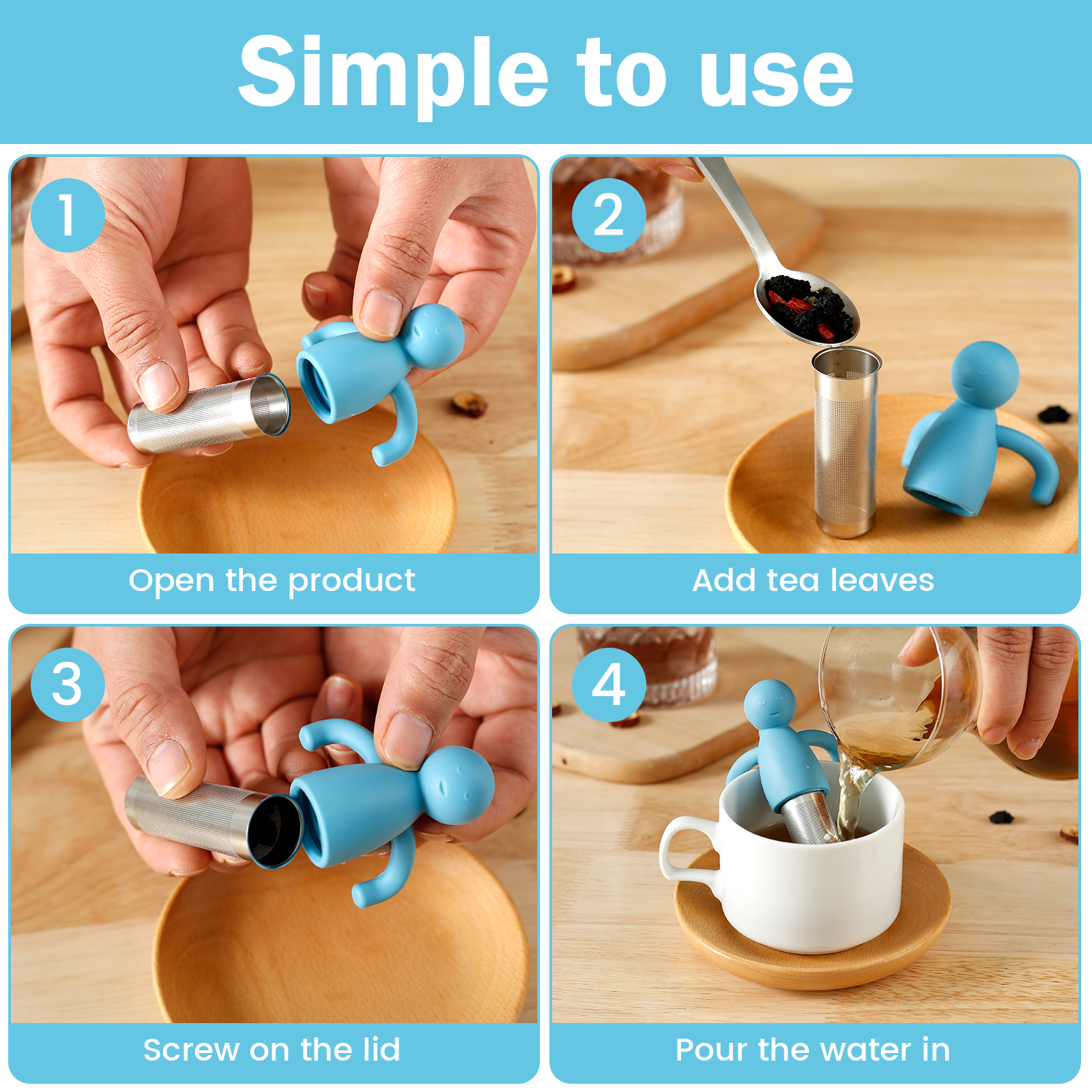 4Pcs Tea Infuser for Loose Tea - Loose Leaf Tea Infuser avaliação e preço