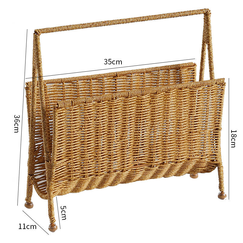 Ins Magazine Rack with Rattan  - Sustainable Living Eco Friendly avaliação e preço