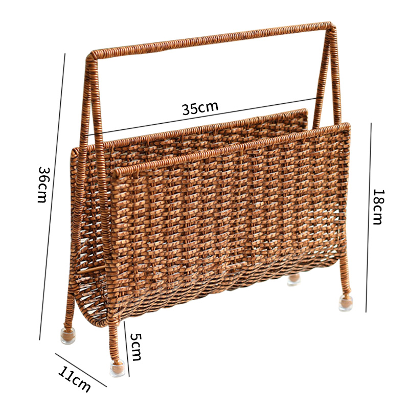 Ins Magazine Rack with Rattan  - Sustainable Living Eco Friendly avaliação e preço