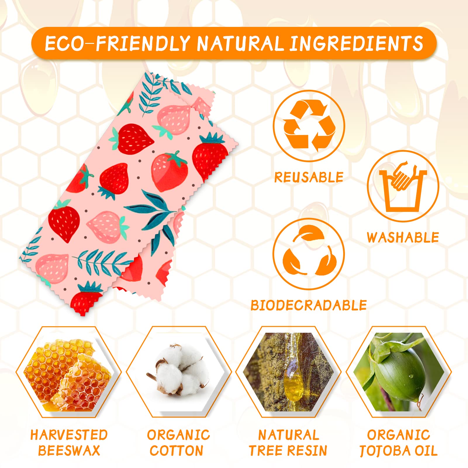 Reusable Beeswax Wrap Eco-Frie - Beeswax Food Cover avaliação e preço