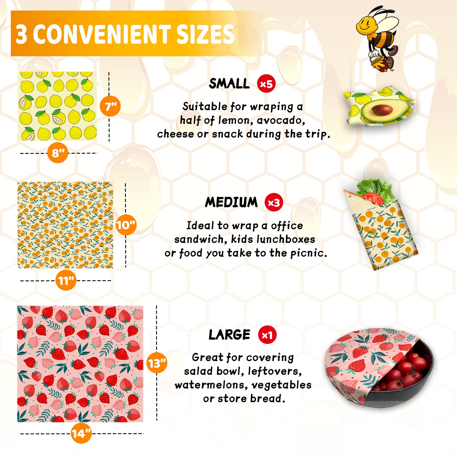 Reusable Beeswax Wrap Eco-Frie - Beeswax Food Cover avaliação e preço