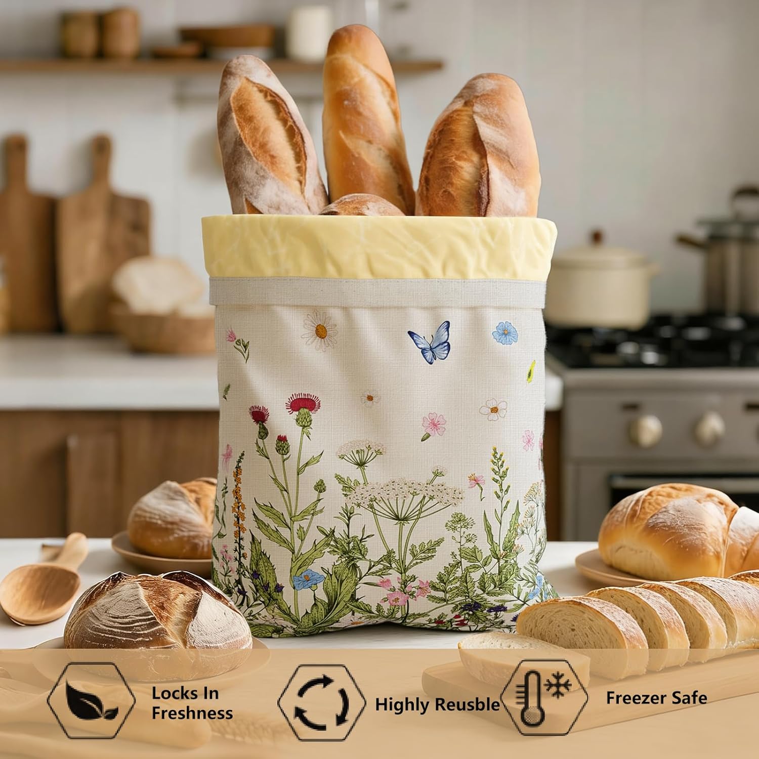 Reusable Beeswax Bread Bags fo - Beeswax Food Cover avaliação e preço