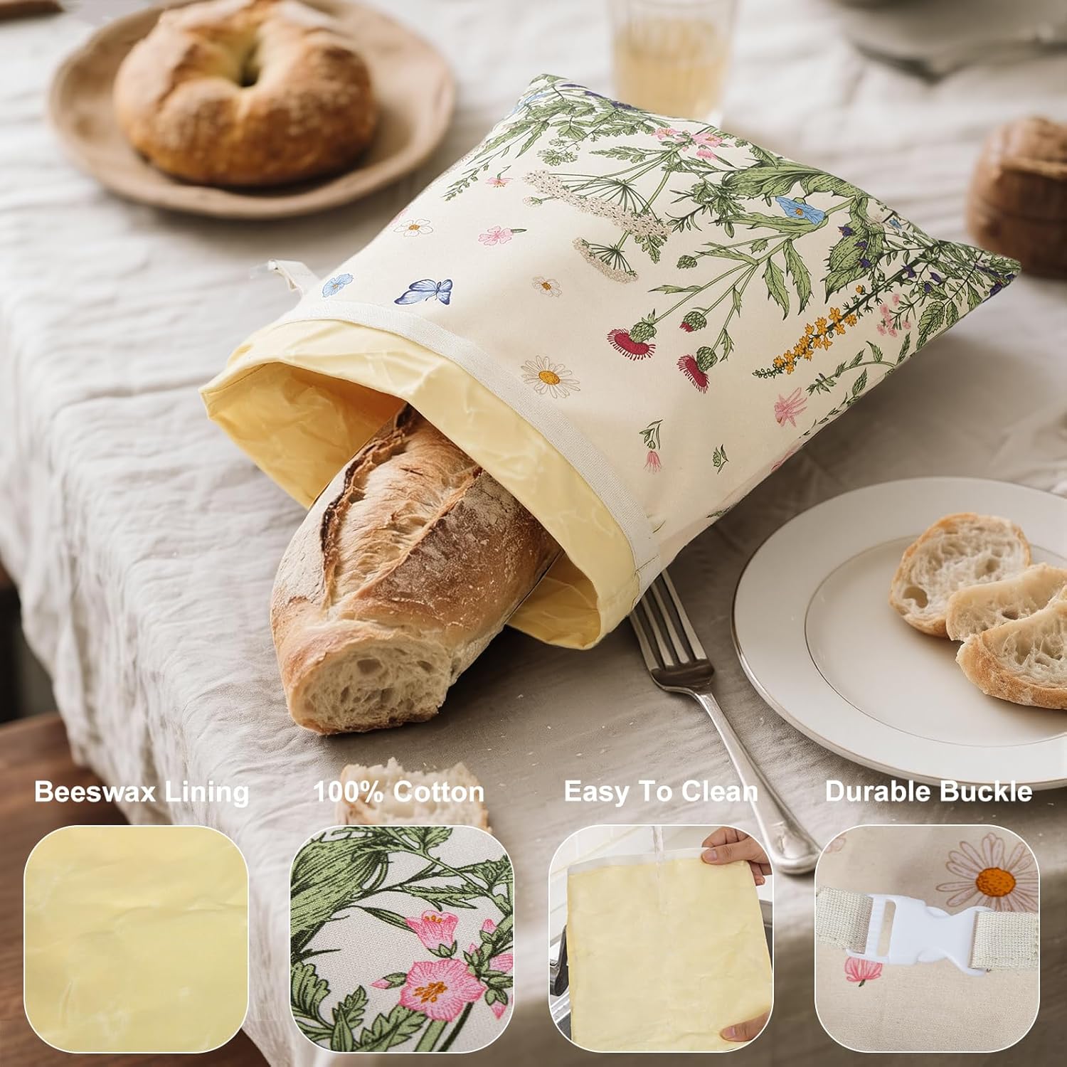Reusable Beeswax Bread Bags fo - Beeswax Food Cover avaliação e preço